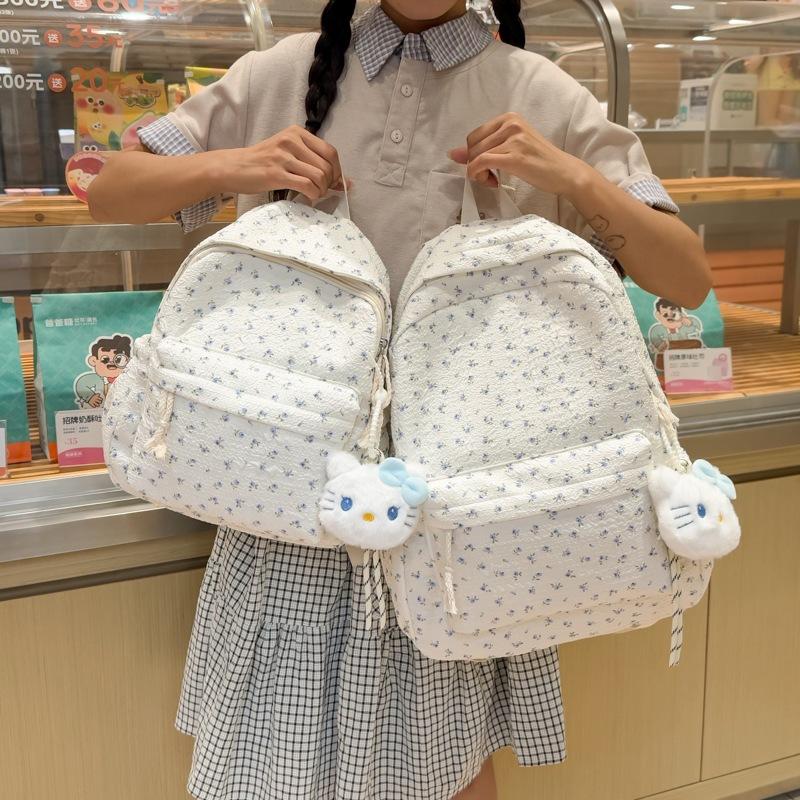 Schoolbag High-value Schoolbag Female College Student Backpack Small Floral Fresh and Fashionable Lightweight Large-capacity High School Travel