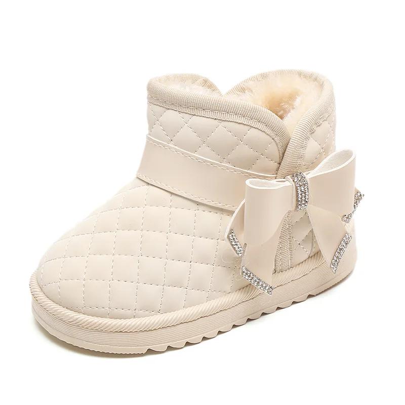 Thick Soled Bowtie Warm Girls' Boots Trendy Comfort Children's Shoes Exquisite Elegant Lightweight Versatile Brand Winter Boots