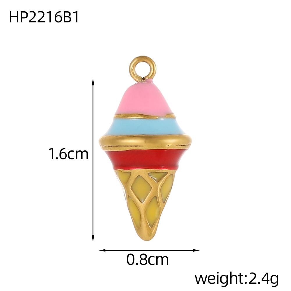 CARLIDANA Personalized Flower Stainless Steel Rabbit Pendant Strawberry Gold Plated Charm ice cream Enamel DIY Accessories