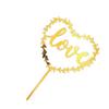 Gold Acrylic Heart Collection Cake Topper Dessert Decoration Birthday Party Cupcake