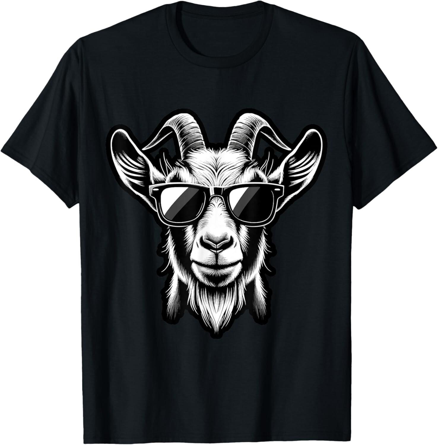 cool Goat with Sunglasses Gift Unisex T-Shirt S разноцветный