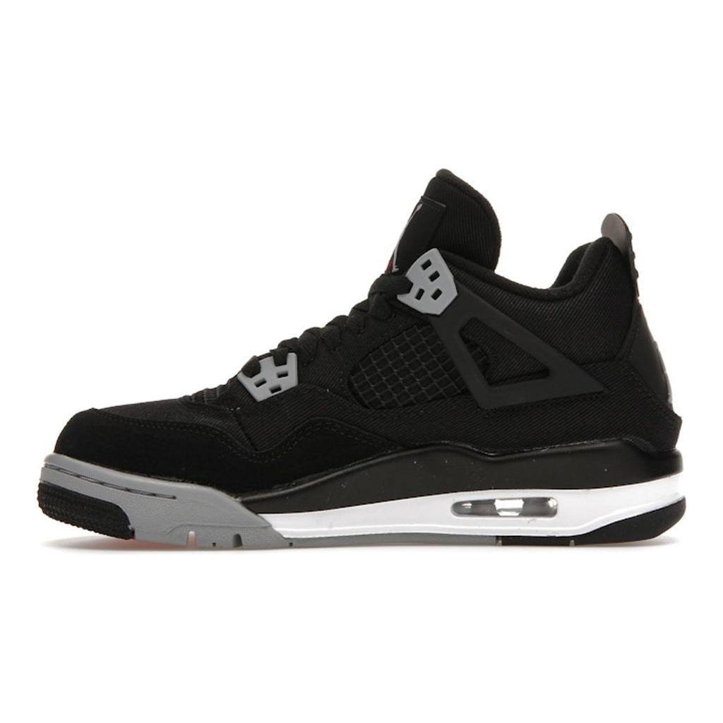 Air Jordan 4 Retro SE GS Juodo Drobės Vaikų Sportbačiai Balti Fire-Red Šviesiai Plieno Pilki DV0553-006