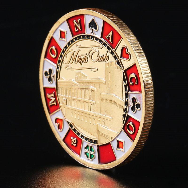 Monedas, moneda extranjera, monedas de oro, ciudad de juego Mónaco, monedas de la suerte, afortunado, Número 777, moneda conmemorativa