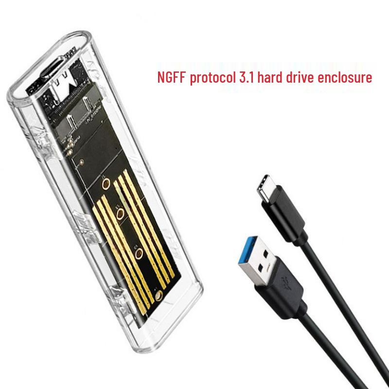 Transparent USB 3.1 M.2 NGFF SSD Enclosure