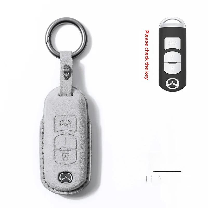 Mazda Car Key Cover Premium Leather Flip Key Case Compatible with Mazda 3 4 5 Models Auto Accessories Shell Buckle Bag