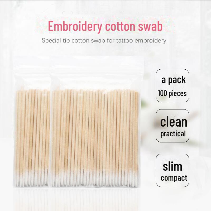 Pointed Wooden Cotton Swabs for Eyelash Grafting & Makeup Cleaning