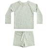 [GoUseGo] Kids Swimsuit Set for Boys (3-Piece) - Long Sleeve Rash Guard, Surf Shorts, Cap - 80-130cm