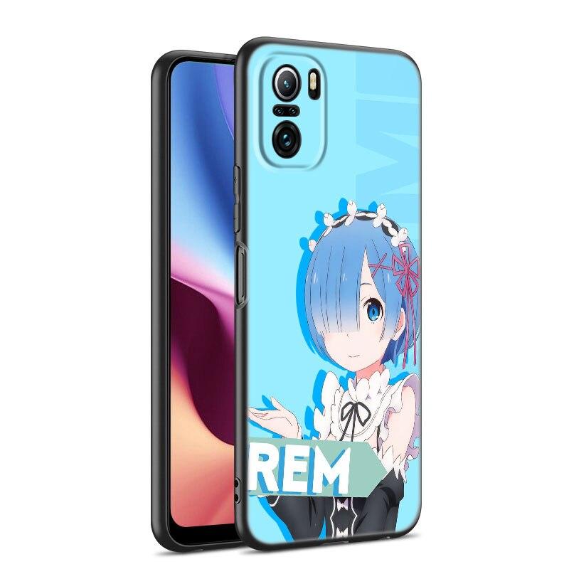 Anime Cute REM Phone Case For Xiaomi Mi POCO X3 NFC GT M4 M3 12 11T 10T Pro A3 11 Lite NE 5G 12X 11i F3 Soft TPU Black Cover
