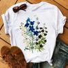 Nové dámské tričko módní květinový potisk oblečení dámské tričko Harajuku ležérní móda krátký rukáv oblečení top