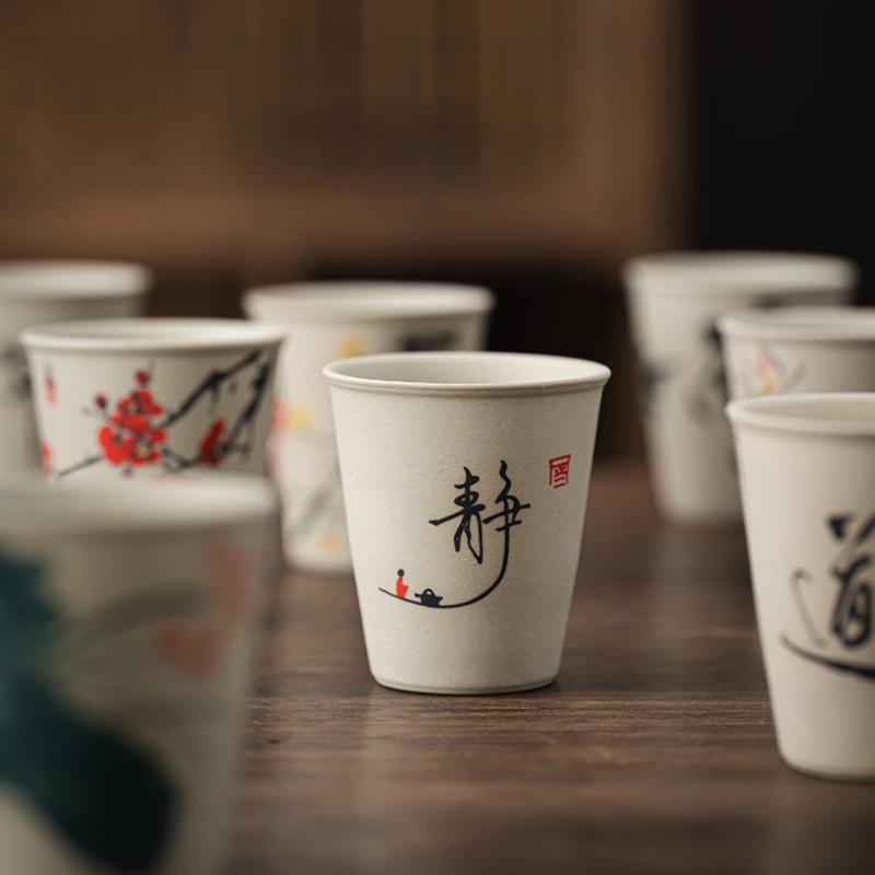 INS New Coarse Ceramic Teacup Chinese High Price Teacup Exquisite Ancient Teacup Personalized Eight Gift Box Set