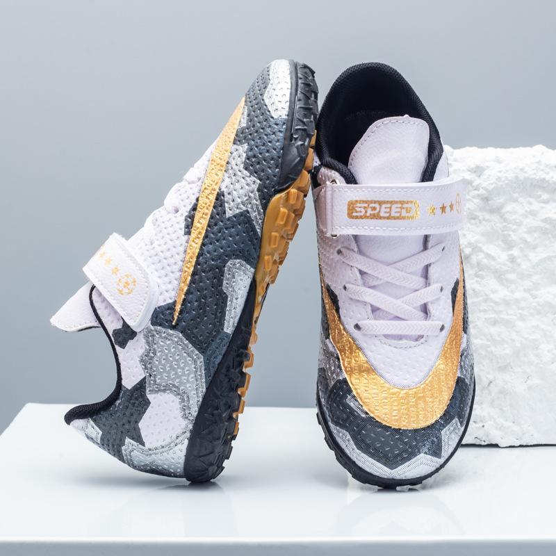 

Children s football shoes 2025 new primary school girls training Velcro Falcon broken nails boys sneakers 39