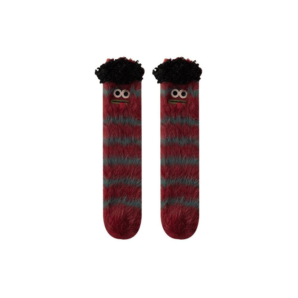 Kawaii Funny Winter Socks Cartoon Pattern Medium Tube Floor Socks Thickened Warm Tube Sock Winter Season