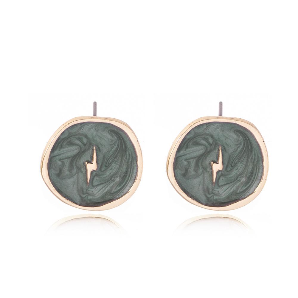 Modische Halskette mit Tropfenanhänger aus Legierung, Öl, Herz, Mond und Blitz, elegant, süß, rund, Partyschmuck für Damen, Geschenk