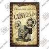 Decor Cinema Vintage Metal Plaque Metal Sign Tin Sign Iron Poster for Movie Theater Club Living Room Home Wall Decor