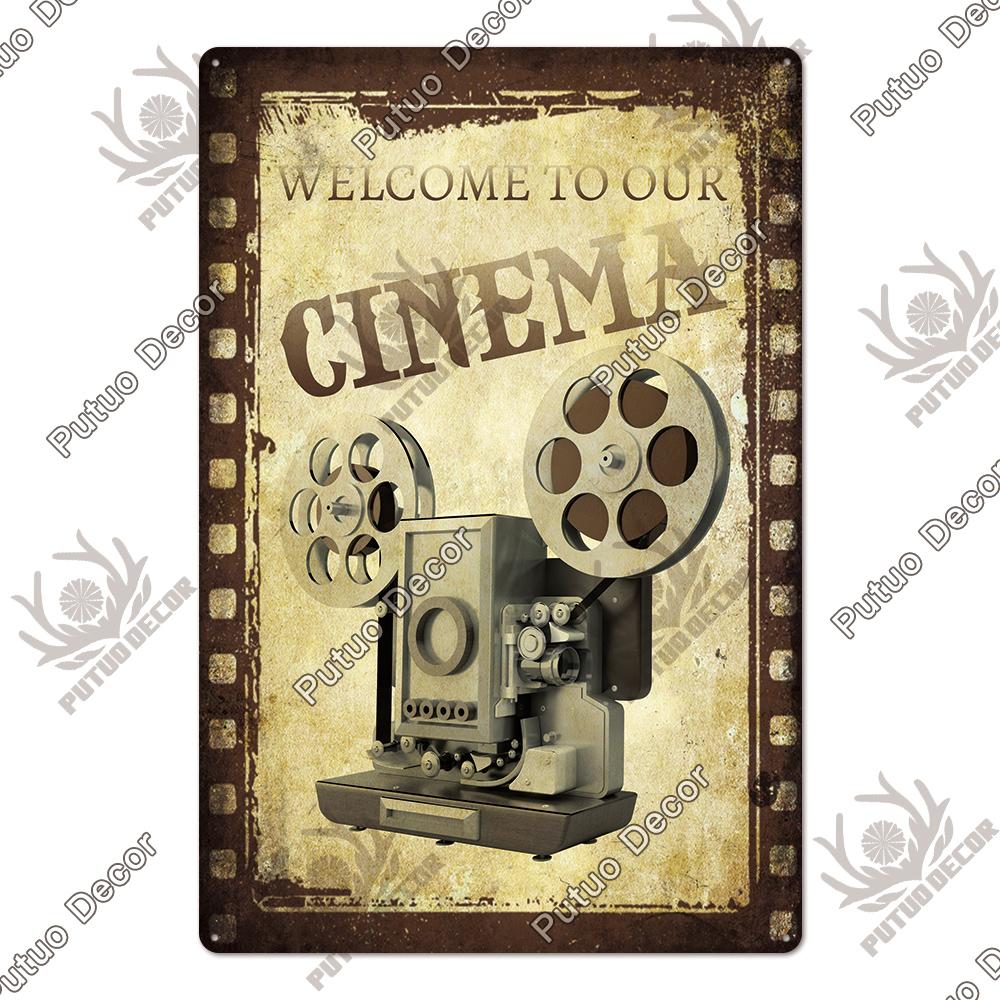 Decor Cinema Vintage Metal Plaque Metal Sign Tin Sign Iron Poster for Movie Theater Club Living Room Home Wall Decor