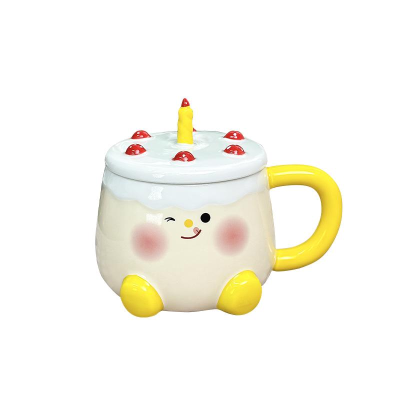 Ceramic Cup Creative Cake Water Cup Anime Mug Coffee Funny Cups Cute Mugs Original Breakfast Cups Personalized Gift Drinkware