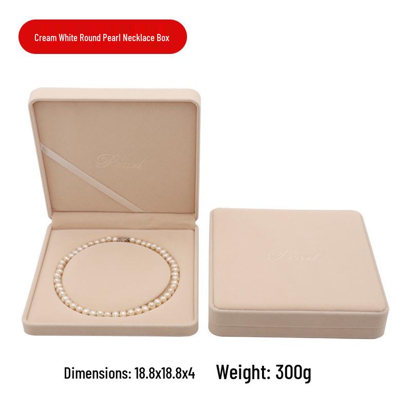 Velvet Jewelry Set Box for Pearl Necklaces, Rings & Pendants - Gold & Silver Storage