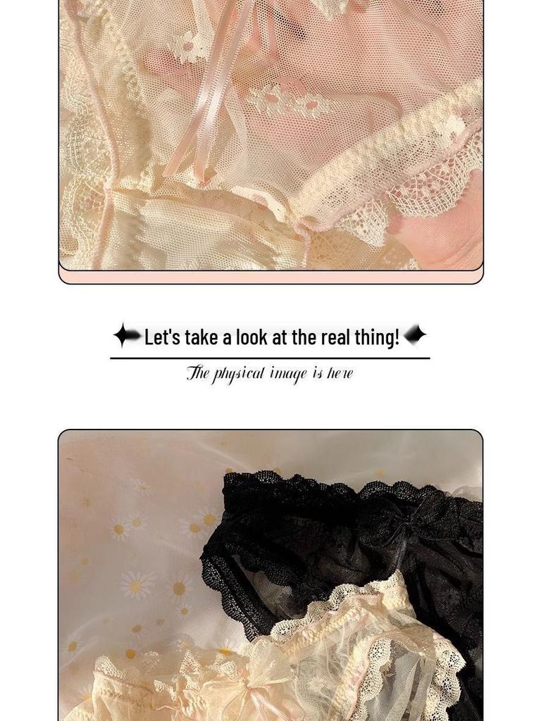 Pure Desire Daisy Lace Mesh Low-Waist Triangle Panties