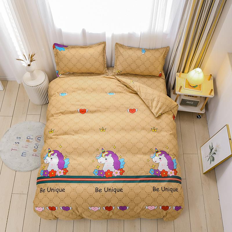 Medvilninis patalynės komplektas, 4 vnt. su užvalkalu, pagalvės užvalkalu Vaikams Pastoracinės gėlės patalynės komplektas su labai didele lova, dviejų lovų