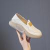 Breathable Round-toed Top Layer Cowhide Soft-soled Single Shoe Thick-soled Cake Casual Shoes