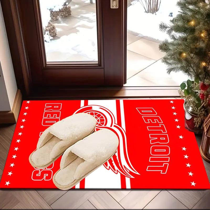 Detroit Red Wings Crest Area Rug Suitable for Indoor And Outdoor,Carpets for Kitchens, Homes, Offices, Living Rooms,Home Decor,Christmas Gift