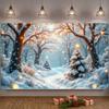 Christmas Banner Snowflake Decor Snow Scene Banner Christmas Decoration Banner Snow-Covered For Winter Festival Holiday Winter