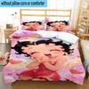 3PCS Laday In Red Dress 3pcs Bedding,Including 3PCS Duvet Cover And 2pcs Pillowcases Perfect for Christmas,Ideal for Bedroom, Dormitory