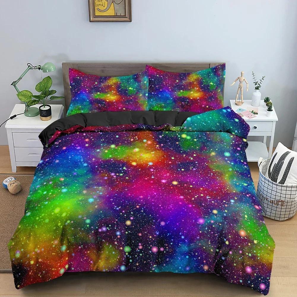 Galaxy Weltraum 3D Universum Bequeme Bettdecke Bettbezug Kissenbezug Bettwäscheset Kinder Schlafzimmer Dekoration Heimtextilien