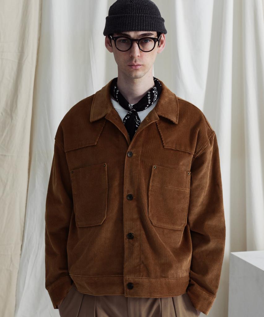 Stage Name Western Corduroy Oversized Trucker Jacket_Camel Brown