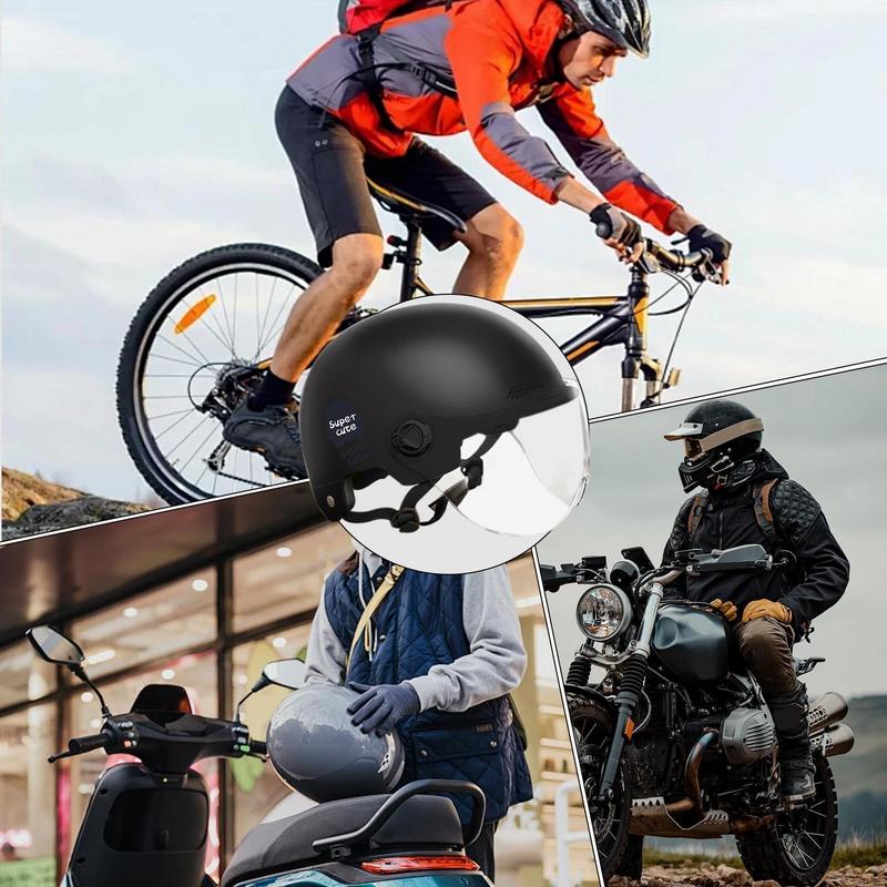Motorcycle Half Headgear Portable Half Head Cap For Motorcycles Sun Protection Electric Motorcycle Supplies Open Face Headgear