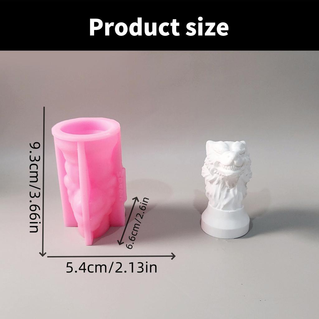 3D Wolfskopf Silikon Kerzenformen Hitzebeständig für Kerze Seife Heimdekoration Zement Gips Silikonformen