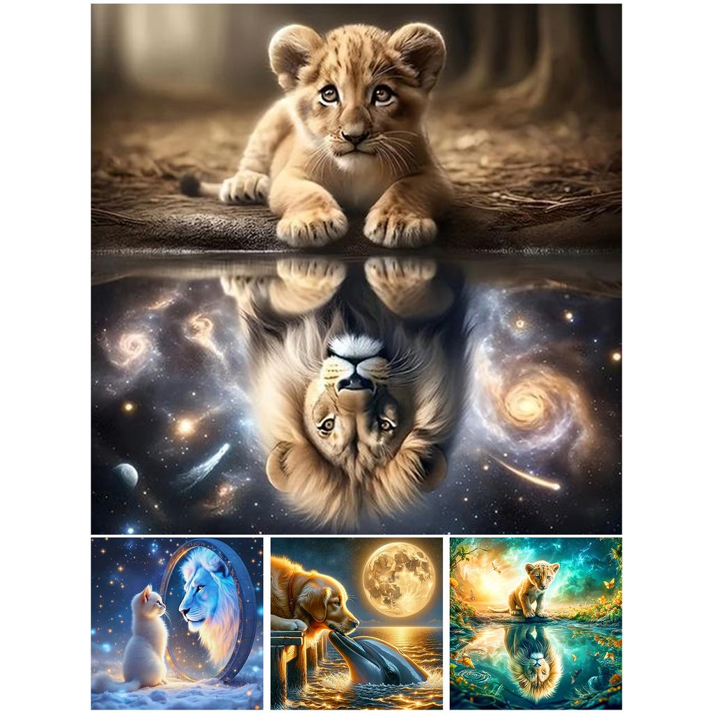 Animal DIY No Frame Acrylic Oil Painting Numbers Kit 40*40cm Canvas Acrylic Filling Painting Kit for Adults Gifts Home Decor