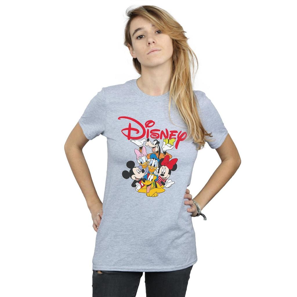 Disney Womens/Ladies Mickey Mouse Crew Cotton Boyfriend T-Shirt