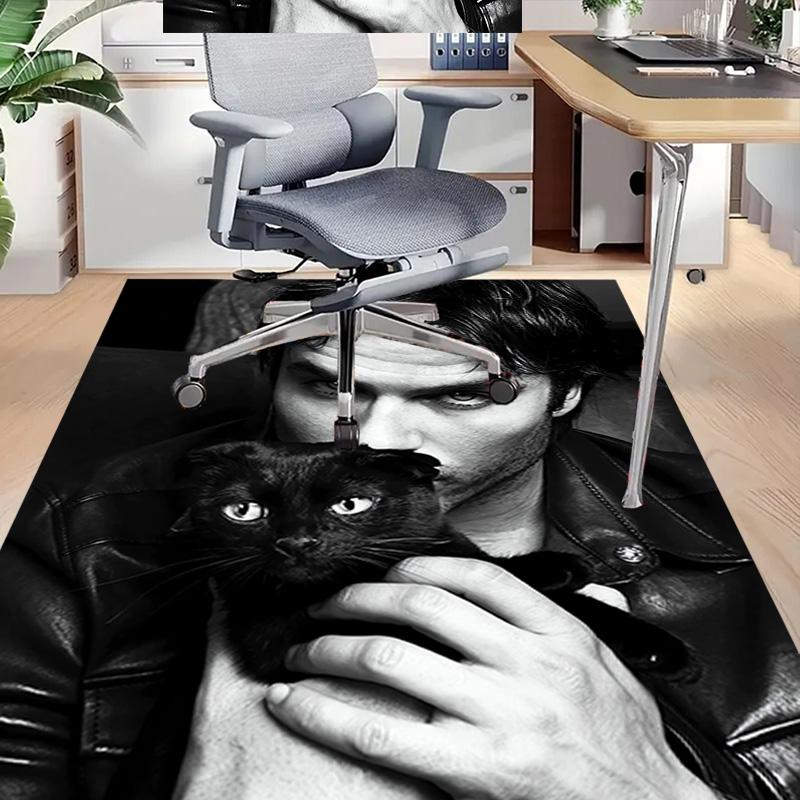 Dark Cat Connection Carpet For Playroom Bedroom Living Room Sofa Home Decorkids Game Area Rug Nonslip Floor Mat