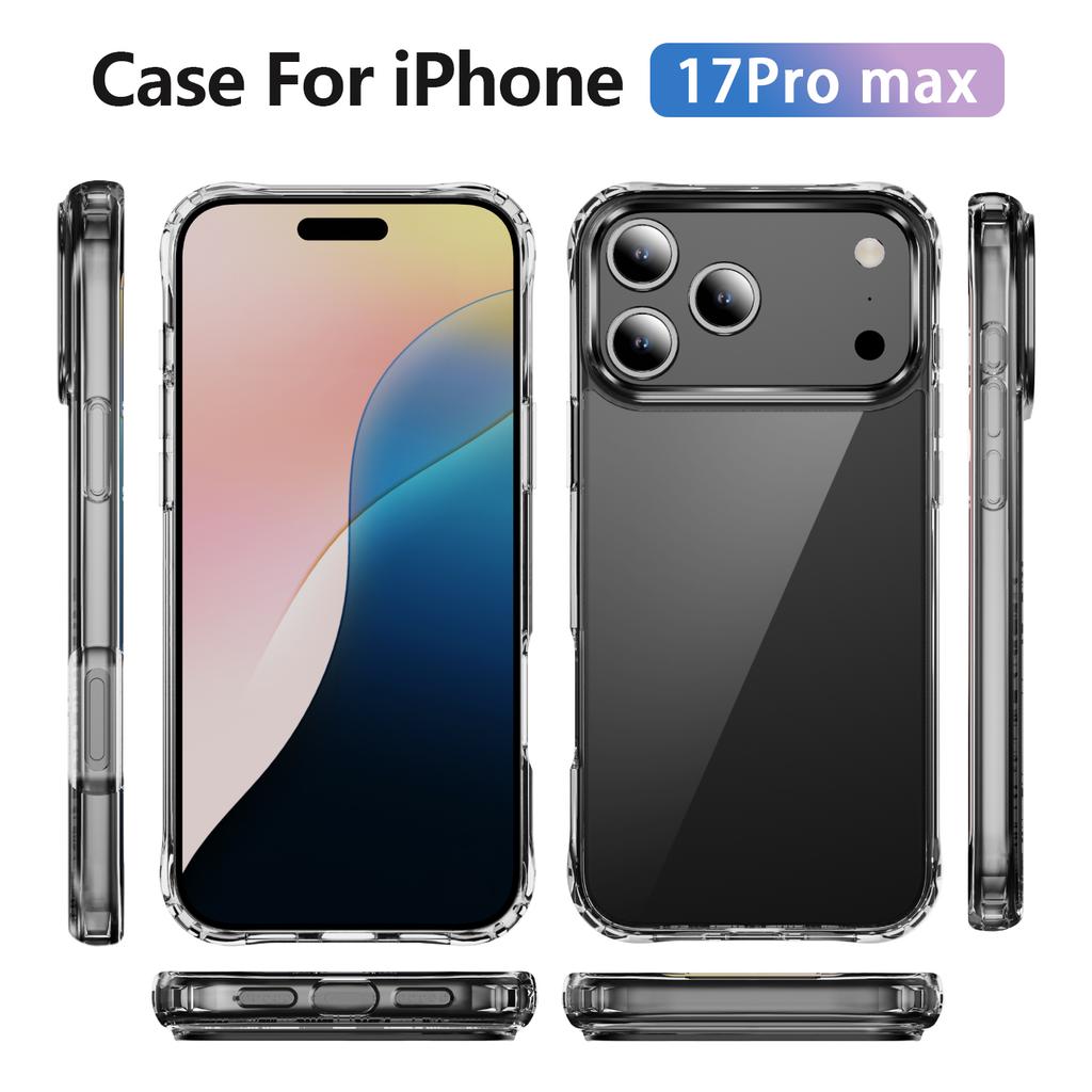Stylish Full Wrap Clear Case for iPhone 17 Air 16 Plus 15 pro max, Anti-Yellowing Shockproof Air Cushion Corners Slim Anti-Scratch Phone Shell