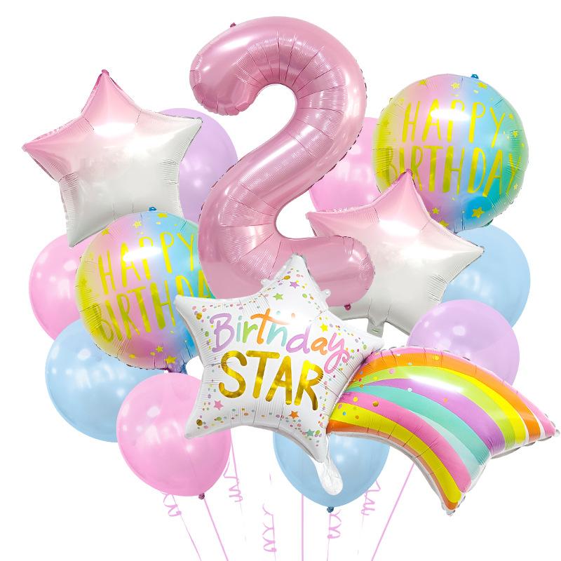 Gradual Change Meteor Color Hui Tail Aluminum Film Balloon Package Birthday Party Dream Scene Arrangement Atmosphere Decoration