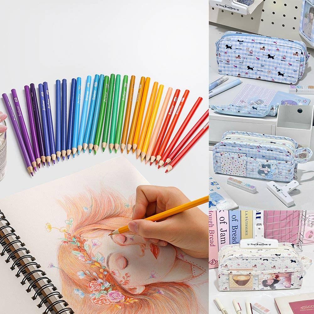 Large Capacity Pen Bag Multilayer Stationery Bag Multifunctional Pencil Case Gift