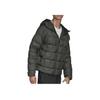adidas Solid Color Logo Print Zip Hooded Down Jacket Men Outerwear Green DZ1449