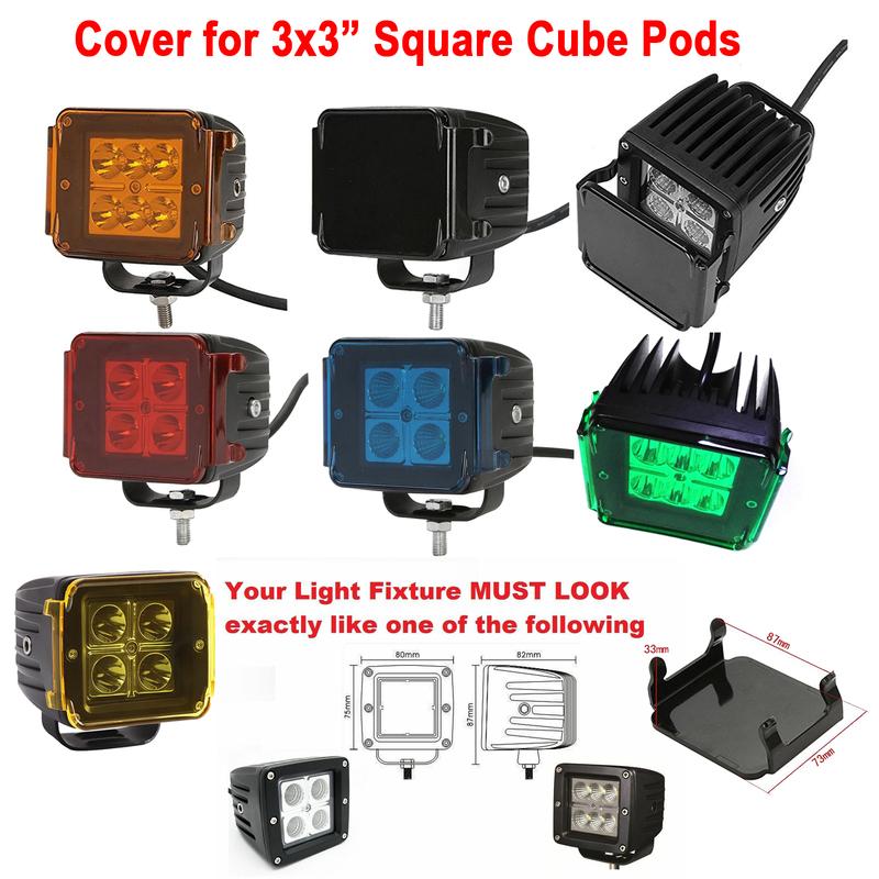 3 inch/4 inch Led Work Light Cover Dustproof Protector Cube Pods Cover /9inch Round Driving Light Lens Cover For Offroad ATV SUV