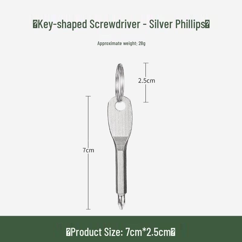 Portable Flathead & Phillips Screwdriver Keyring: Compact EDC Multifunctional Tool for Outdoor Use