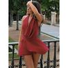 Backless Women's Dress Fashion Summer Solid Sleeveless Sexy V-neck Low-cut Mini Dress Casual Slim Street Women's Dress