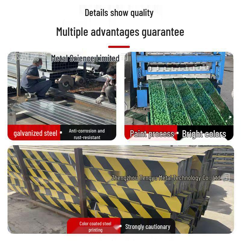 Color Steel PVC Site Hoarding: Temporary Construction Barrier with Grass-Effect Sheet Metal.