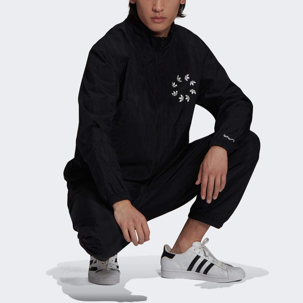 Adidas Originals Trefoil Deconstructed Logo Track Jacket Men Jackets Black H37740