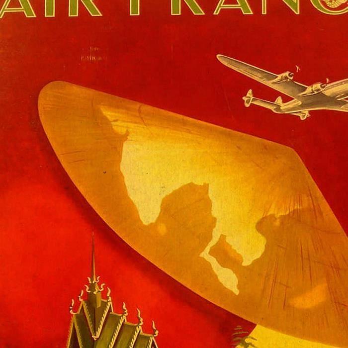 Affiche Vintage - NACNIC - Air France - Format A3 - Multicolore - Décoration Murale