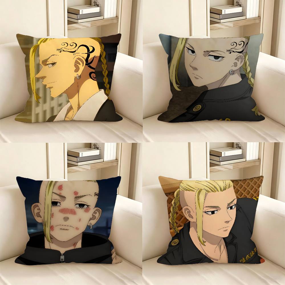 1pc Ken Ryuuguuji Anime Characters Pillow Case Fashion Square Pillowcase Bedroom Sofa Room Ins Decoration Leisure