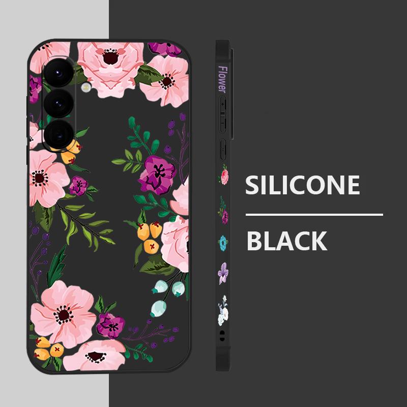 Husă Moale TPU cu Imprimeu Flori de Bujor Pentru Samsung Galaxy S25 S22 S23 S24 Ultra S24 FE A56 A55 A53 A54 A35 A15 A16 A36 5G