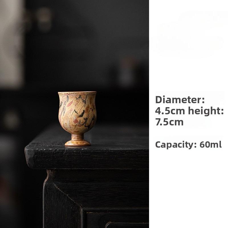 Dunhuang oil painting handmade firewood burning teacup personal special retro master cup tea cup high-end ceramic cup gift