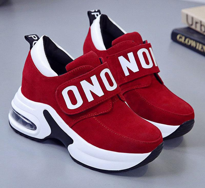 Fashion Platform Wedge Sneakers Ladies Shoes Sneaker Casual Shoes Trainers Women Female Shoes Black Red Sneakers Women Tenis Feminino