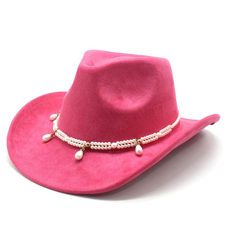 Party Bride Cowboy Hat Music Party Suede Jazz Hat Felt Western Cowboy Hat