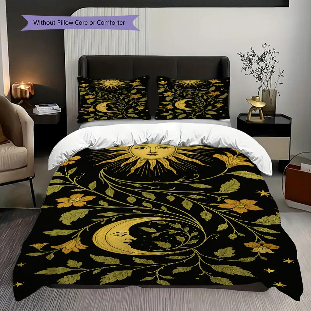 Celestial Harmony Mystical Cosmic Design Bedding 1 Duvet Cover 2 Pillowcase Without Core Without Core Christmas Birthday Gift Bedding Set